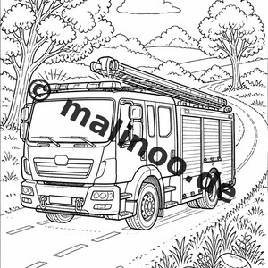 Fire Coloring Book for Kids – 20 Coloring Pages – PDF Download E1/B2 (DIN-A4) – Party Favor, Gift, Children's Birthday Party, Guest Gift image 12