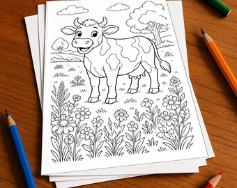 Bauernhof Malbuch gedruckt, ungebunden – 100 Ausmalbilder für Kinder – MEGABUCH 01 Edition 1 (DIN-A4)