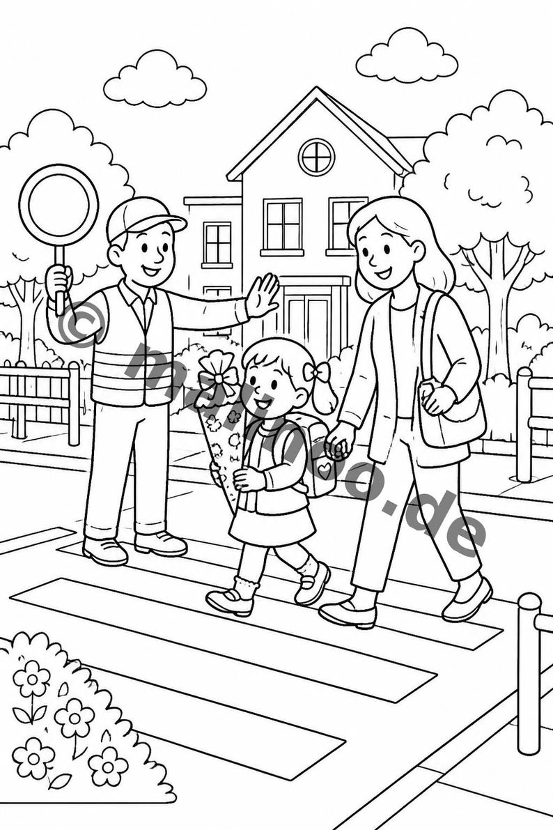 100 motiv för min första skoldag att färglägga, lämplig för åldrarna 6 och uppåt – perfekt present till 6-åriga barn – målarbok som PDF E6 bild 5