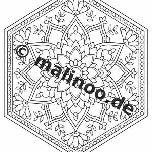 Mandalas Coloring Book for Kids – 50 Coloring Pages – PDF Download E1/B1 (DIN-A4) – Gift, Travel Activity, Birthday, Activity image 16