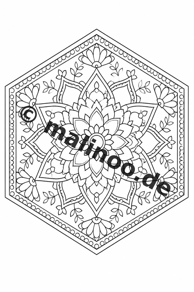 Mandalas Coloring Book for Kids – 50 Coloring Pages – PDF Download E1/B1 (DIN-A4) – Gift, Travel Activity, Birthday, Activity image 16