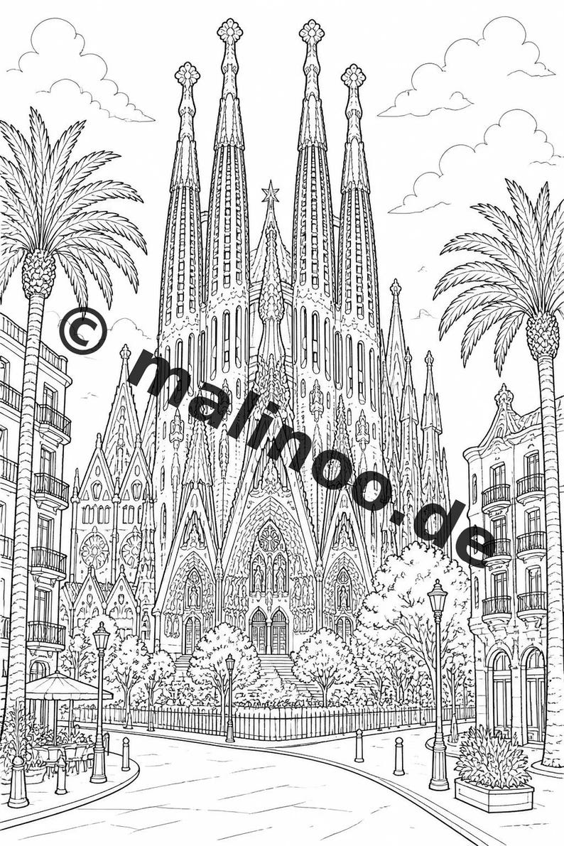 Europe Coloring Book for Kids – 50 Coloring Pages – PDF Download E1/B4 (DIN-A4) – Gift, Travel Activity, Birthday, Activity image 5