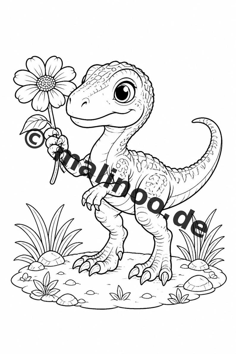 Baby-Dinosaurier Malbuch PDF Download digital – 20 Ausmalbilder für Kinder – Buch 02 Edition 1 (DIN-A4) Bild 11