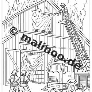 Brandman Målarbok, tryckt, obunden – 100 målarbilder för barn – MEGA BOOK 01 Utgåva 1 (DIN A4) bild 17
