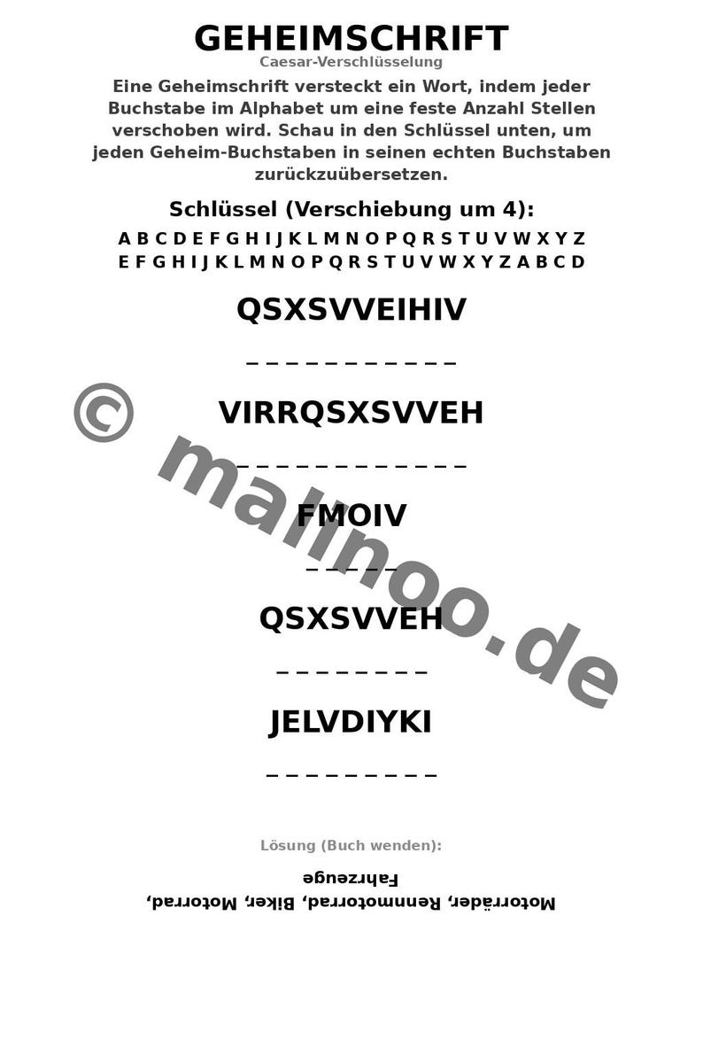 Knobelbuch Motorräder für Kinder ab 8 Jahren – gedruckt auf dickem 100g-Papier – ideal zum Verschenken – 100 Seiten (DIN-A4) E6 Bild 10