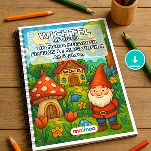 Wichtel Malbuch PDF Download digital – 100 Ausmalbilder für Kinder – MEGABUCH 04 Edition 1 (DIN-A4)
