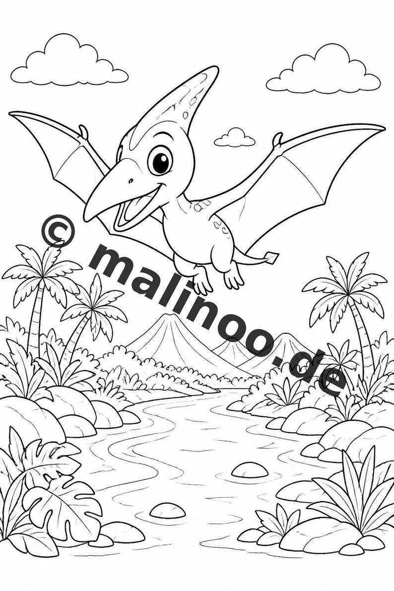 Baby-Dinosaurier Malbuch gedruckt, ungebunden – 100 Ausmalbilder für Kinder – MEGABUCH 01 Edition 1 (DIN-A4) Bild 13