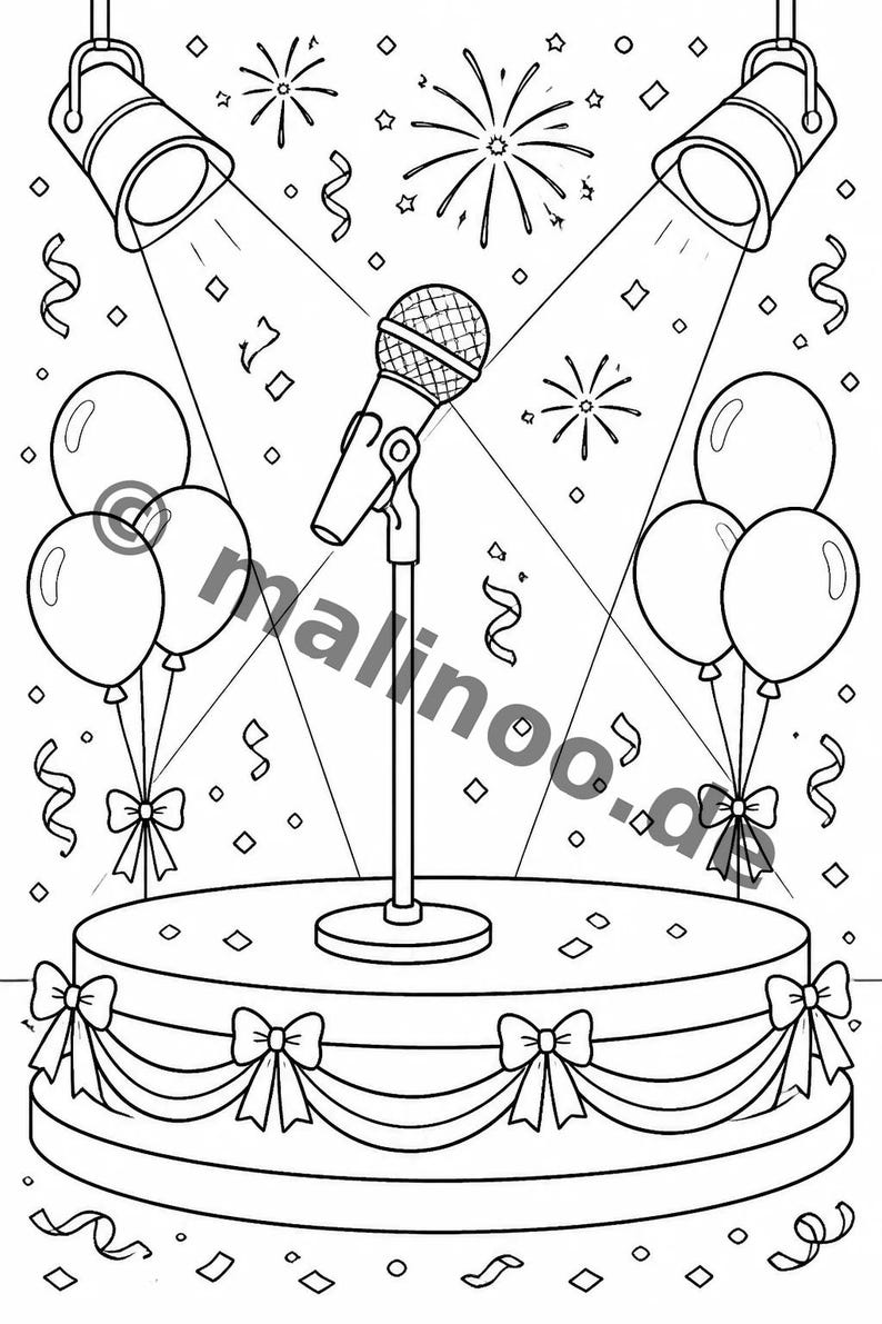 New Year's Eve coloring pages for children – activity for long car rides and flights – 100 coloring pages (PDF) E1 image 8