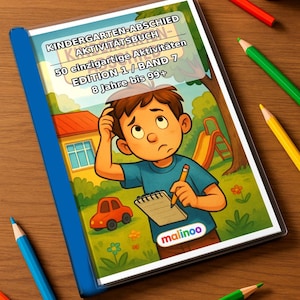 Rätselbuch Kindergarten-Abschied für Kinder ab 8 Jahren – Kindertisch Hochzeit, Taufe und Kommunion – 50 Seiten (DIN-A4) E4/B1-2