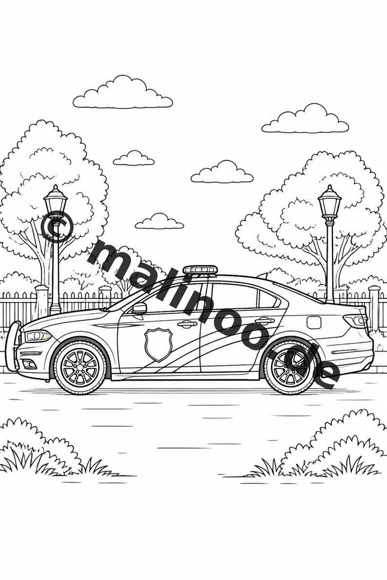 Police Coloring Book PDF Download Digital – 20 Coloring Pages for Children – Book 02 Edition 1 (DIN-A4) image 7