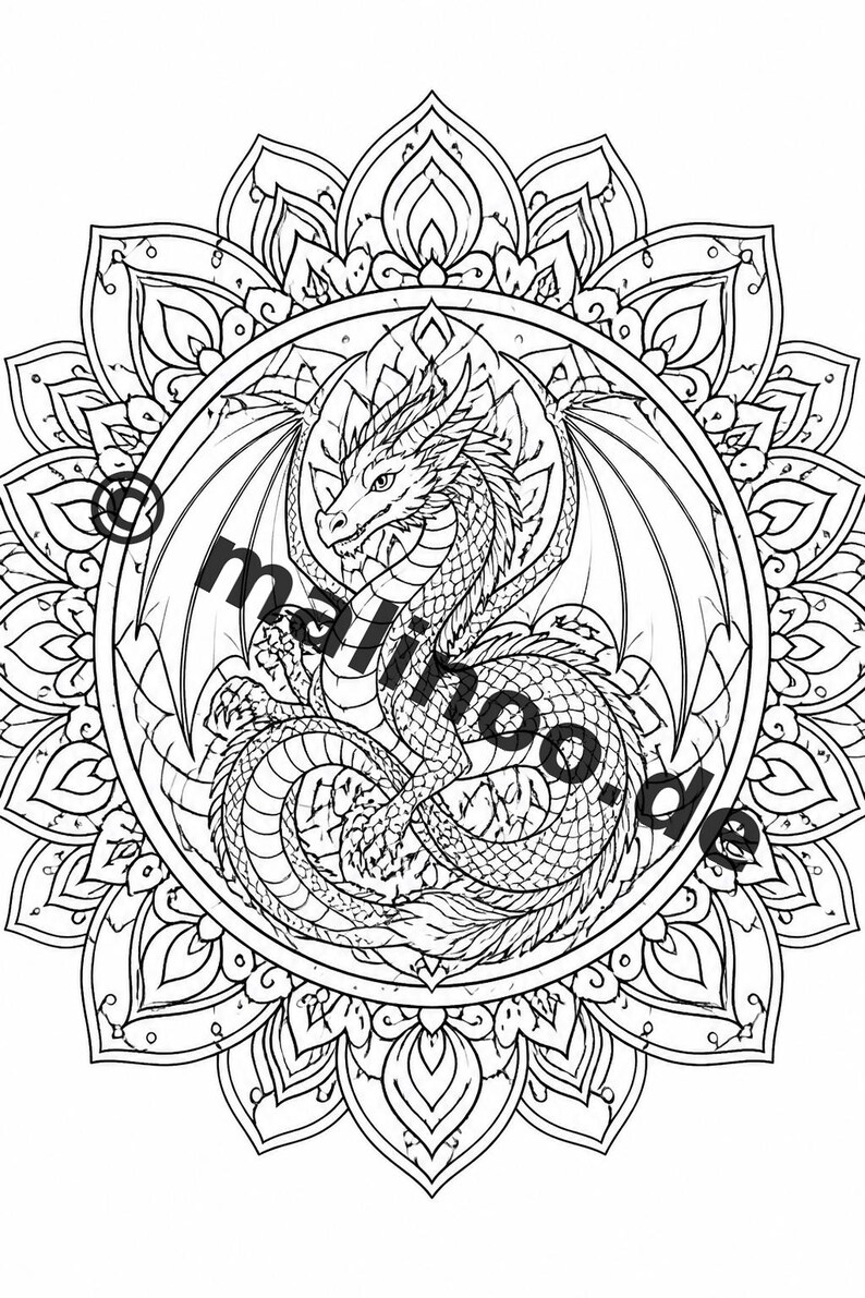 Mandalas kleurboek voor kinderen – 20 kleurplaten – PDF-download E1/B2 (DIN-A4) – Feestartikel, cadeau, kinderfeestje, gastgeschenk afbeelding 12