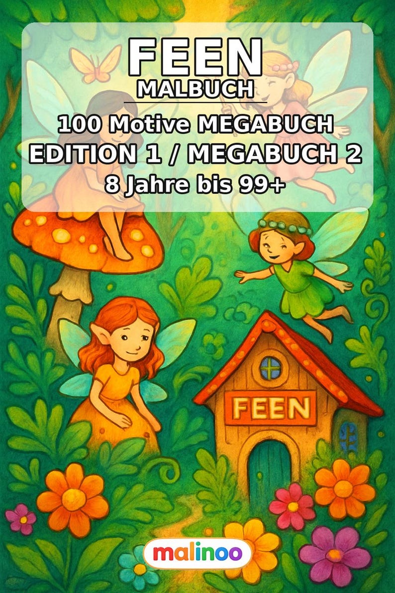 Fairy coloring book to print for ages 8 and up – 100 pictures to color – creative without a phone or tablet (PDF) E2 image 2