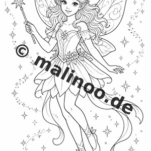 Fairy coloring book to print for ages 8 and up – 100 pictures to color – creative without a phone or tablet (PDF) E2 image 5