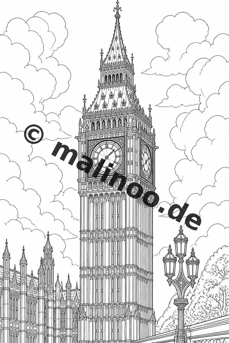 Libro da colorare sull'Europa per bambini - 20 pagine da colorare - Download PDF E1/B2 (DIN-A4) - Bomboniera, Regalo, Festa di compleanno per bambini, Gadget per feste immagine 4