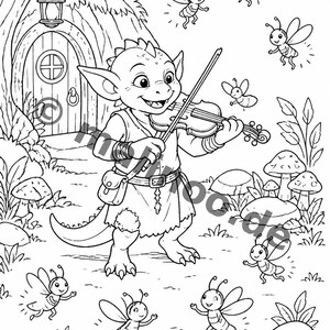 Goblin Coloring Book for Children – Gift Idea for Grandchildren and Godchildren – 100 Coloring Pages (DIN A4) E4 image 15