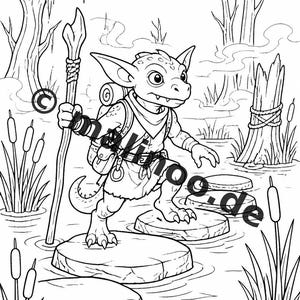 Livro de colorir Goblins para crianças – 100 páginas para colorir – Download em PDF E1/B3 (DIN-A4) – Presente, atividade, calendário do Advento, aniversário imagem 6