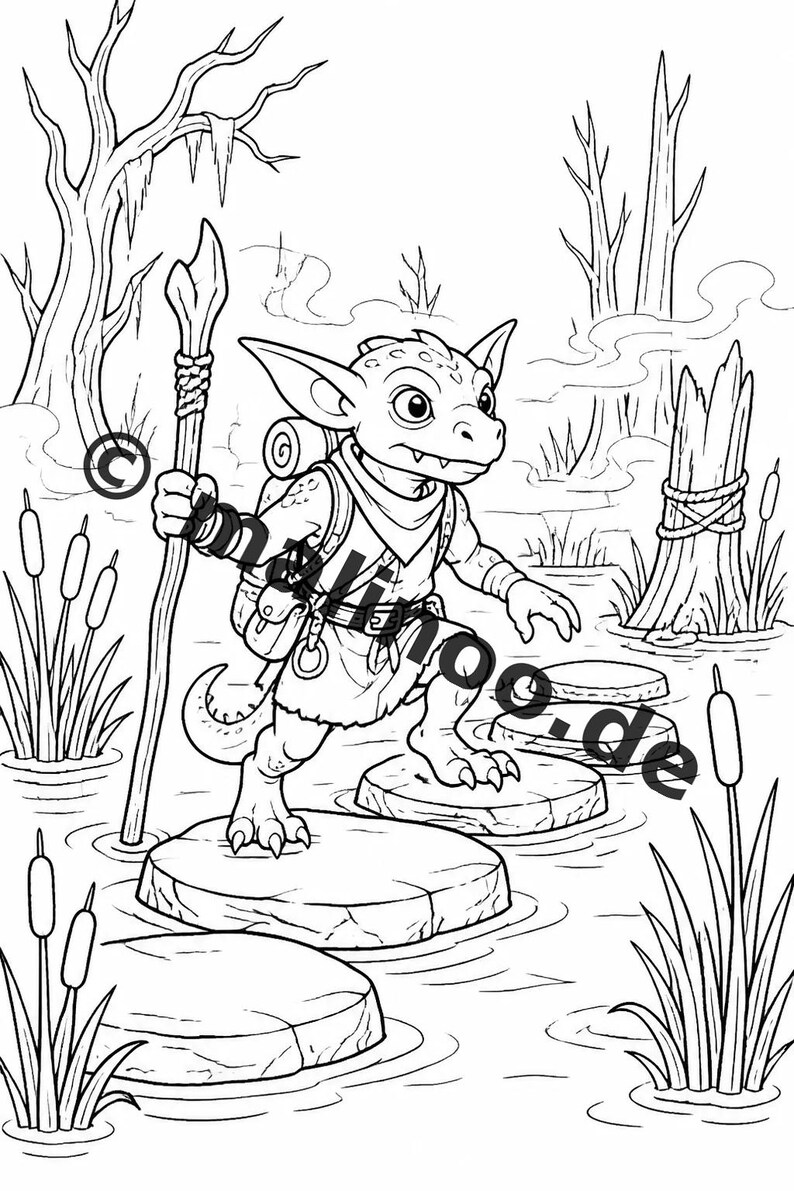 Livro de colorir Goblins para crianças – 100 páginas para colorir – Download em PDF E1/B3 (DIN-A4) – Presente, atividade, calendário do Advento, aniversário imagem 6
