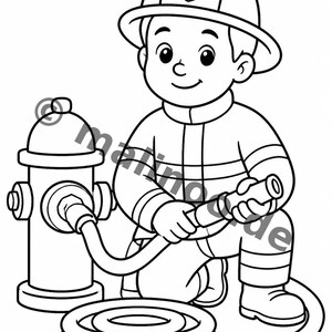 Feuerwehr Comic-Style Malbuch zum Ausmalen für Kinder – ruhige Beschäftigung für Regentage zu Hause – 50 Ausmalbilder (DIN-A4) E2/B1-2 afbeelding 16