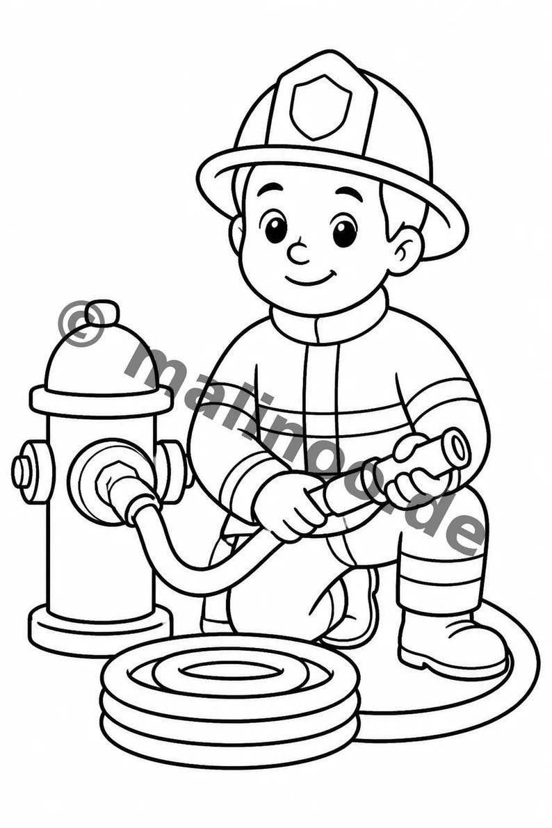 Feuerwehr Comic-Style Malbuch zum Ausmalen für Kinder – ruhige Beschäftigung für Regentage zu Hause – 50 Ausmalbilder (DIN-A4) E2/B1-2 afbeelding 16