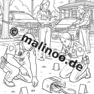 Police Coloring Book PDF Download Digital – 20 Coloring Pages for Children – Book 03 Edition 1 (DIN-A4) image 14