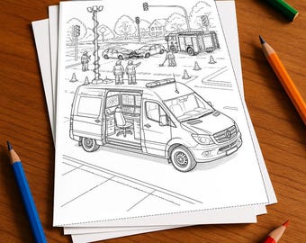 Libro para colorear de bomberos, impreso, sin encuadernar – 20 páginas para colorear para niños – Libro 06 Edición 1 (DIN A4)