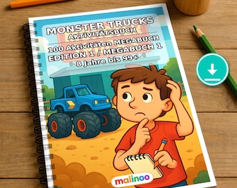 Monster Trucks Aktivitätsbuch PDF Download digital – 100 Rätsel- und Aktivitätsseiten für Kinder – MEGABUCH 01 Edition 1 (DIN-A4)