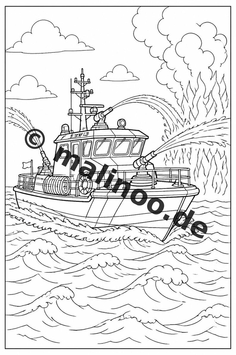 Fire coloring pages for children aged 8 and up – a small Easter gift for children – 20 pages (PDF) E4/B3 image 9