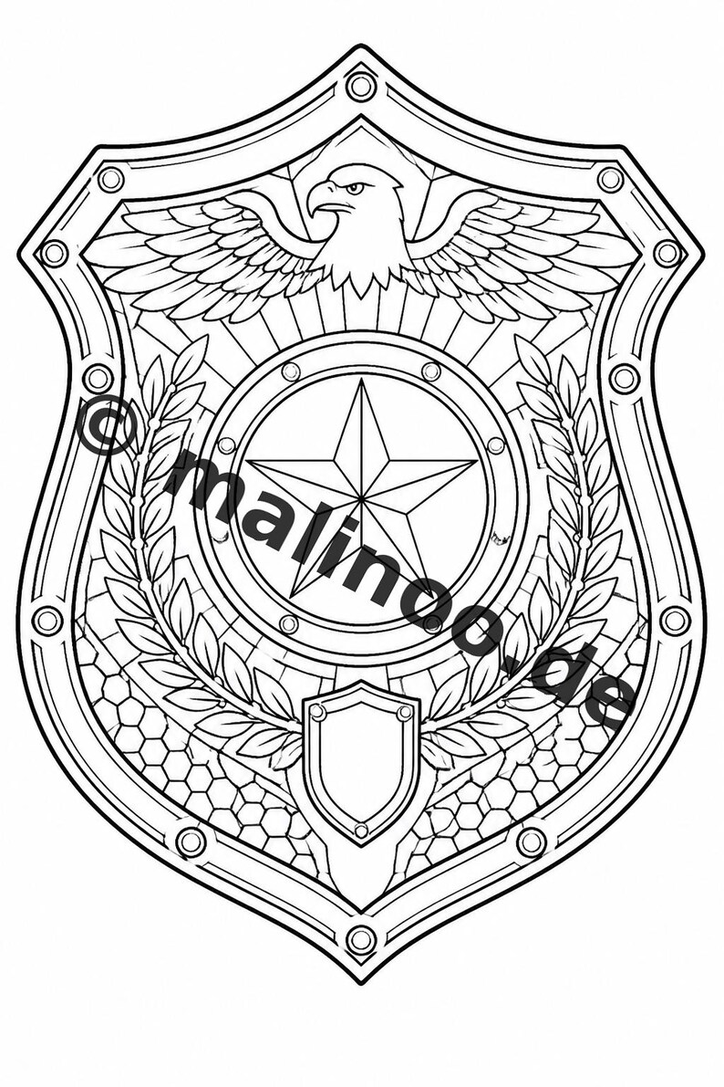 Police Coloring Book for Kids – 50 Coloring Pages – PDF Download E1/B5 (DIN-A4) – Gift, Travel Activity, Birthday, Keeps Entertaining image 12