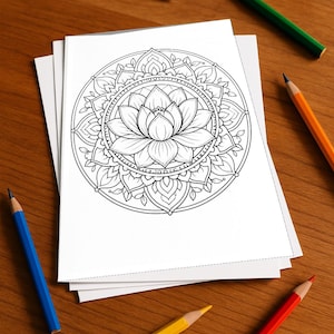 Libro para colorear de mandalas, impreso, sin encuadernar – 20 páginas para colorear para niños – Libro 01 Edición 1 (DIN A4) imagen 1