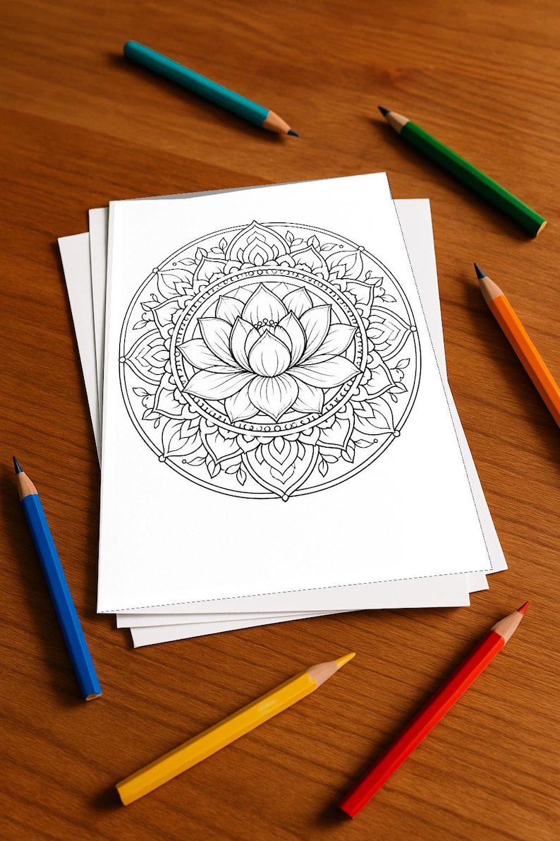Libro para colorear de mandalas, impreso, sin encuadernar – 20 páginas para colorear para niños – Libro 01 Edición 1 (DIN A4) imagen 1