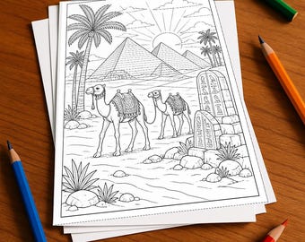 Egypt Coloring Book, printed, unbound – 50 coloring pages for children – Volume 1, Edition 1 (DIN A4)