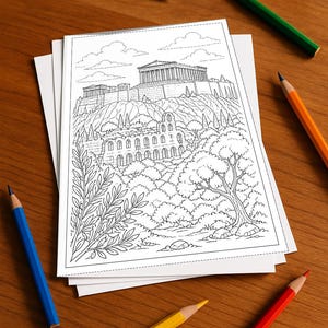 Greece Coloring Book, printed, unbound – 100 coloring pages for children – MEGA BOOK 06 Edition 1 (DIN A4)