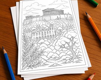 Griechenland Malbuch gedruckt, ungebunden – 100 Ausmalbilder für Kinder – MEGABUCH 06 Edition 1 (DIN-A4)