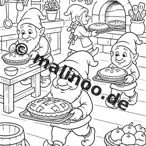 Libro para colorear de elfos para niños – 20 páginas para colorear – Impreso y encuadernado E1/B1 (DIN-A5) – Recuerdo de fiesta, regalo, fiesta de cumpleaños infantil, obsequio para invitados imagen 9