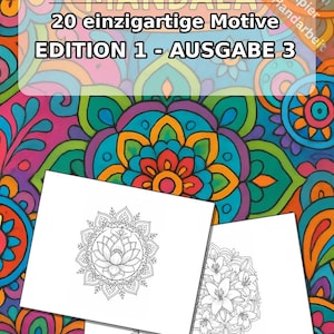 Mandala coloring book, printed, unbound – 20 coloring pages for children – Book 03 Edition 1 (DIN A4)