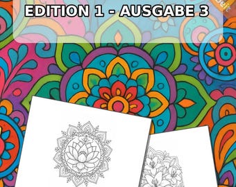 Livro de colorir mandala, impresso, sem encadernação – 20 páginas para colorir para crianças – Livro 03 Edição 1 (DIN A4)
