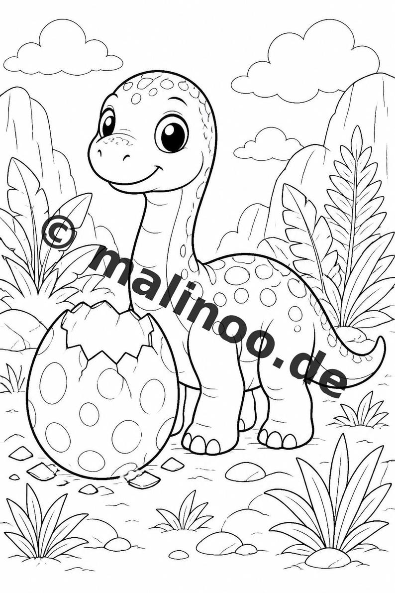 20 Baby Dinosaur Colors for Ages 8 and Up – Gift for Grandchildren, Godchildren, Nieces and Nephews – Printable Coloring Book (PDF) E4/B1 image 10