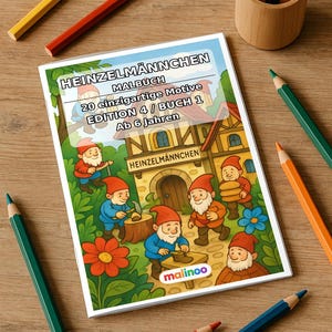 Libro para colorear de elfos para niños – 20 páginas para colorear – Impreso y encuadernado E1/B1 (DIN-A5) – Recuerdo de fiesta, regalo, fiesta de cumpleaños infantil, obsequio para invitados imagen 1