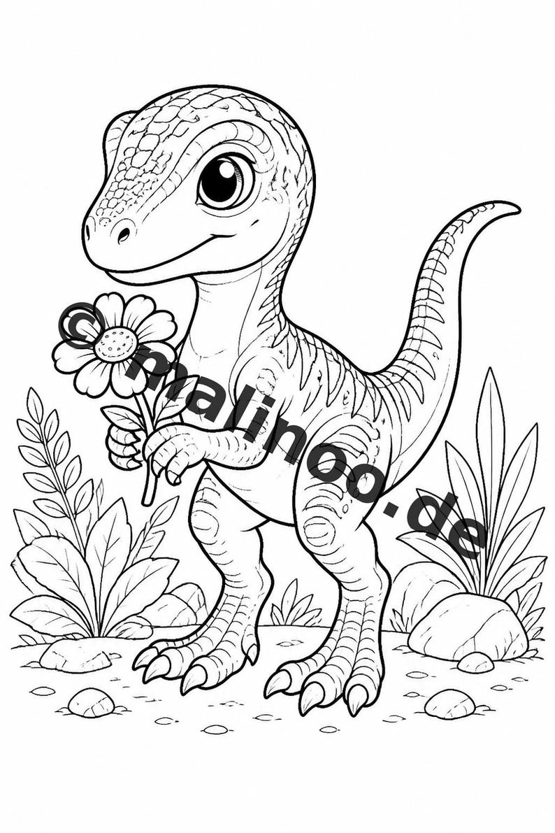 Atividade infantil para mesas de casamento e celebrações familiares: Livro de colorir para imprimir com 100 páginas para colorir de dinossauros bebês (PDF) E4 imagem 11