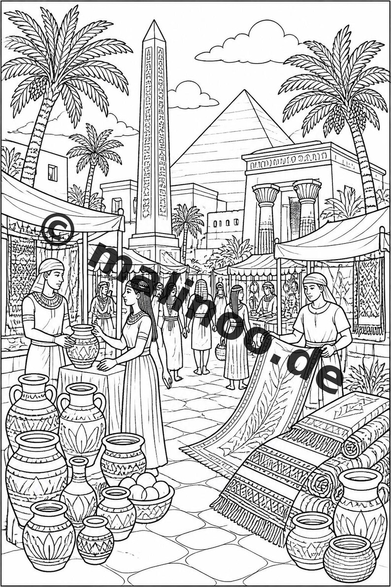 Egypt Coloring Book PDF Download digital – 20 coloring pages for children – Book 02 Edition 1 (DIN-A4) image 5