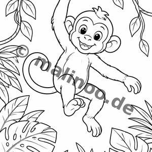 Werkbladen met apenthema voor kinderen vanaf 8 jaar – Direct te downloaden als PDF – Lastminute cadeau – 100 pagina's E1 afbeelding 3