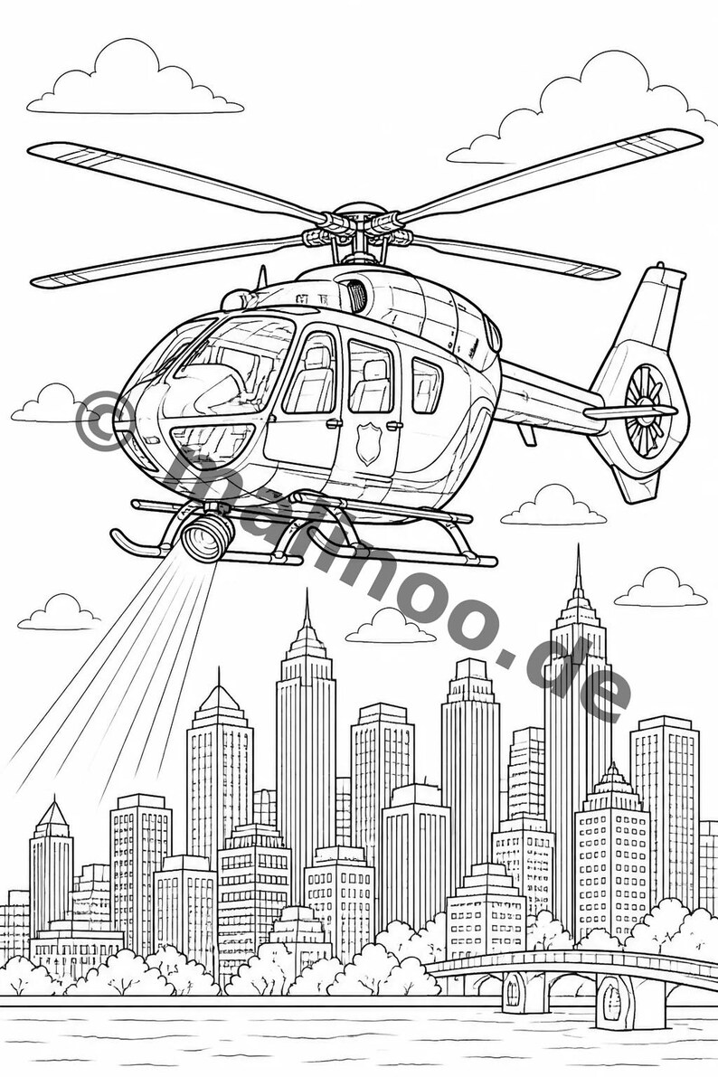 Libro para colorear de policías para niños: un descanso creativo sin pantallas – 20 páginas para colorear (DIN A5) E1/B1-5 imagen 13