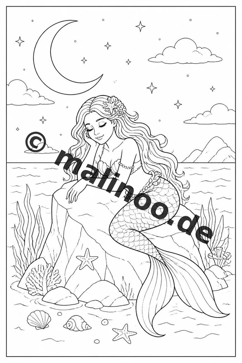 Meerjungfrauen Aktivitätsbuch Kinder – 100 Rätsel- und Aktivitätsseiten – gedruckt+lose E1/B1 (DIN-A4) – Geschenk, Beschäftigung Bild 6