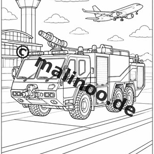 Firefighter Coloring Book PDF Download Digital – 100 Coloring Pages for Children – MEGA BOOK 03 Edition 1 (DIN A4) image 18