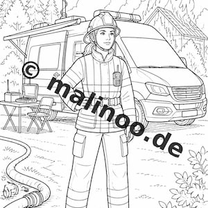 Regalo para nietos, ahijados, sobrinos y sobrinas: Libro para colorear de fuego en formato PDF con 20 páginas para colorear (tamaño E4/B5). imagen 11