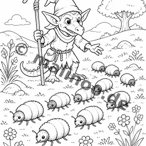 100 goblin coloring pages for ages 6 and up – a fun way to beat boredom on rainy days – coloring templates (PDF) E5 image 8