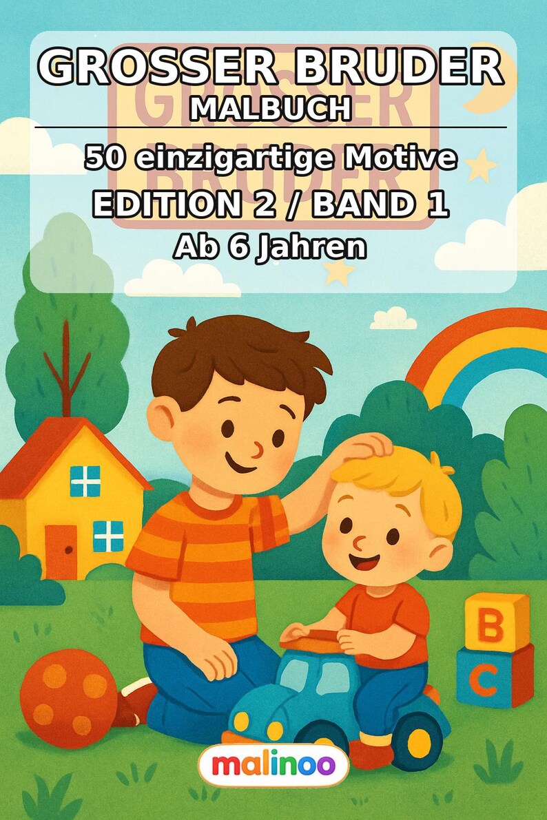Activities for holidays and camping: Big Brother coloring book to print with 50 coloring pages (PDF) E1/B2 image 2