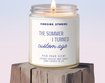 Summer I Turned (Age) Candle – Coming of Age Milestone, Beach Inspired, Custom Birthday Gift