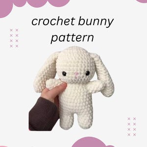 Crochet Bunny Pattern PDF – Amigurumi Rabbit Plush Toy, Beginner-Friendly DIY Tutorial, Step-by-Step, Instant Download