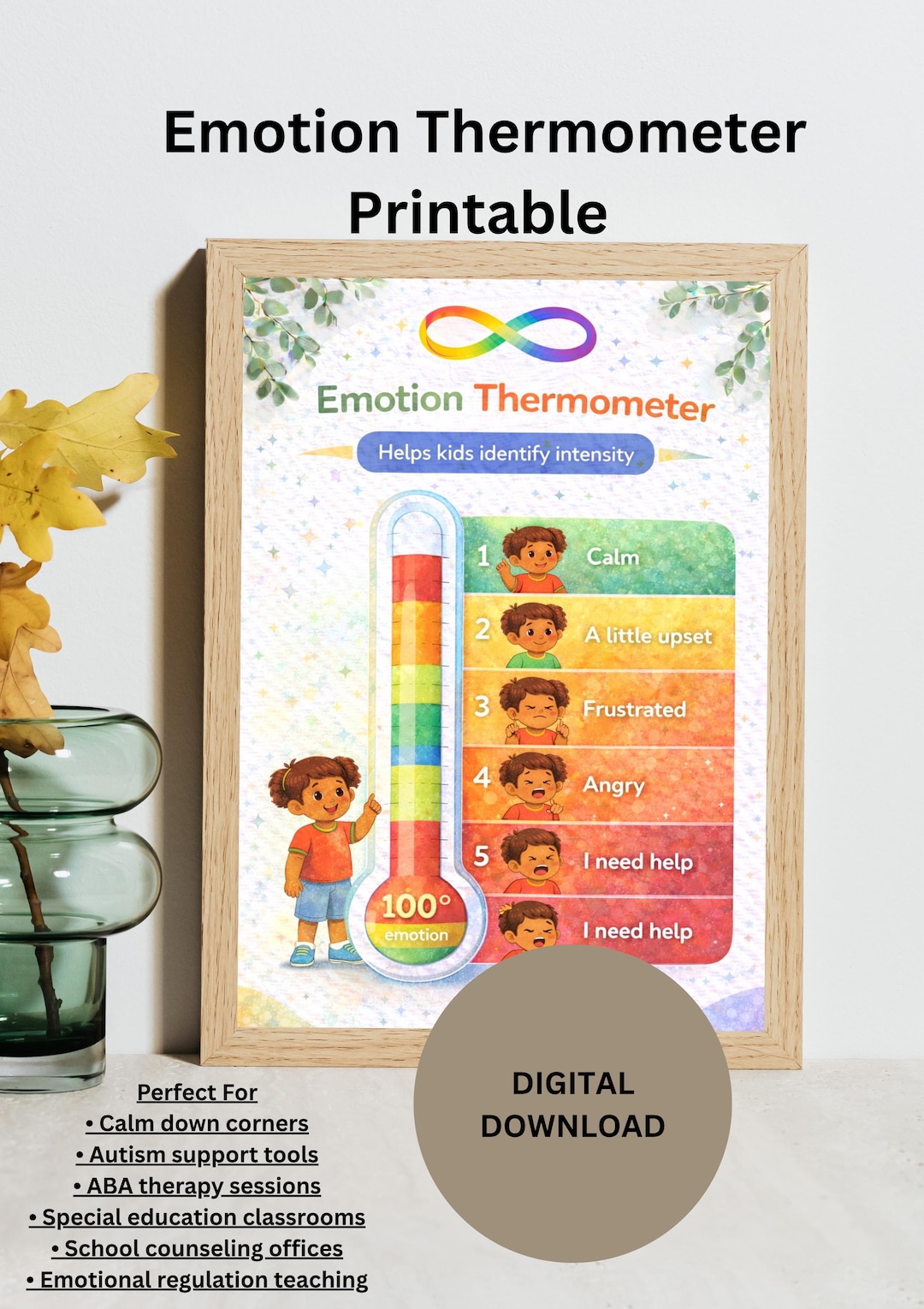 Emotion Thermometer Printable | Emotional Regulation Tool for Kids ...